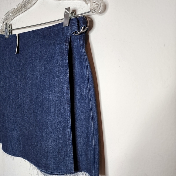 NWT Madewell Denim Raw-Hem Mini Wrap Jean Skirt Size 8 - Picture 12 of 16